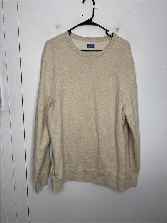 J. Crew Sweaters - J Crew Sweater Mens Extra Large Vintage Fleece Cream Sweatshirt Casual Modern